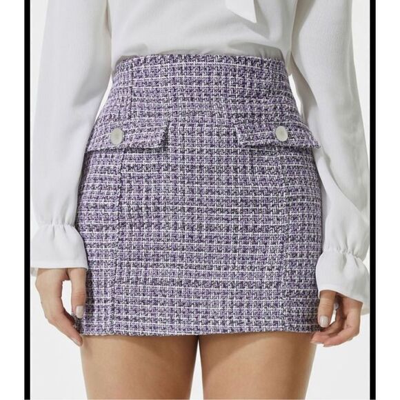 Zara Dresses & Skirts - Zara XLarge tweed Mini Skirt - purple plaid